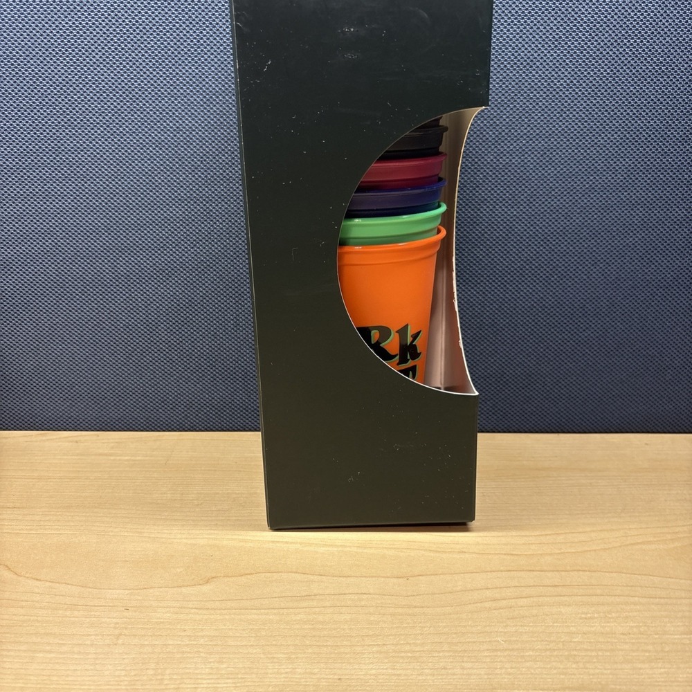 Starbucks Halloween Glow In The Dark 16oz Reusable Hot Cup & Lid 6 Set NEW 2020 - Picture 6 of 10